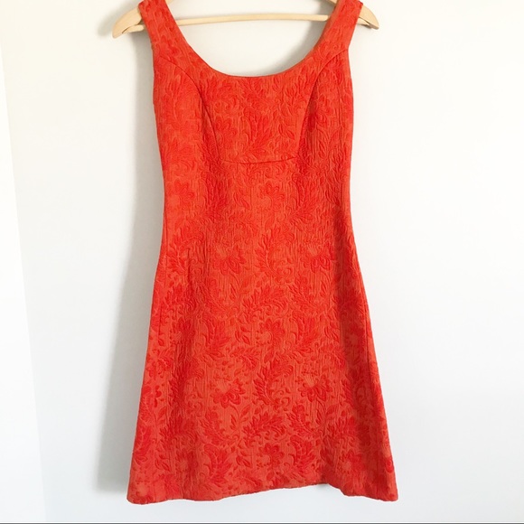 Anthropologie Dresses & Skirts - Anthropologie Jacquard Orange Shift Dress